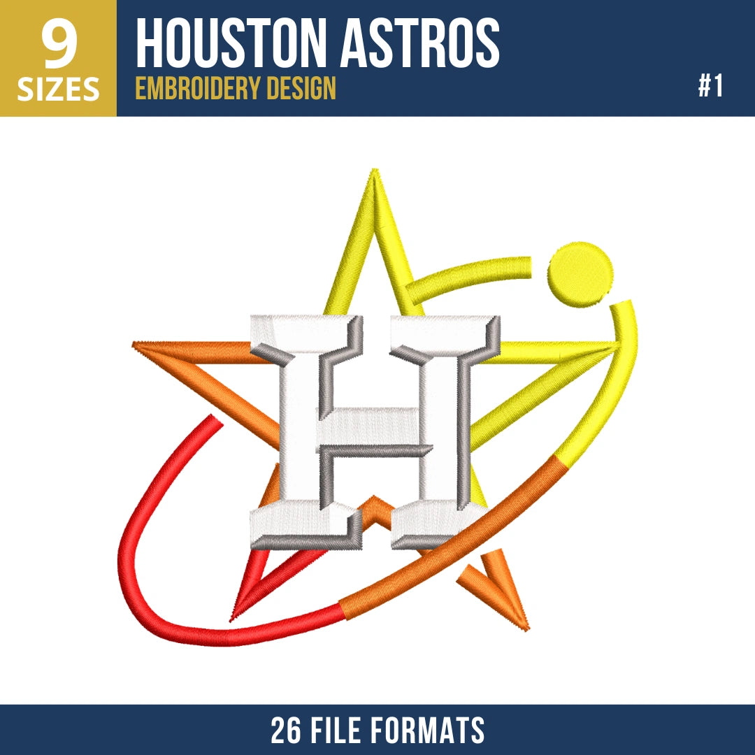 Houston Astros Embroidery Bundle | 10 MLB Designs