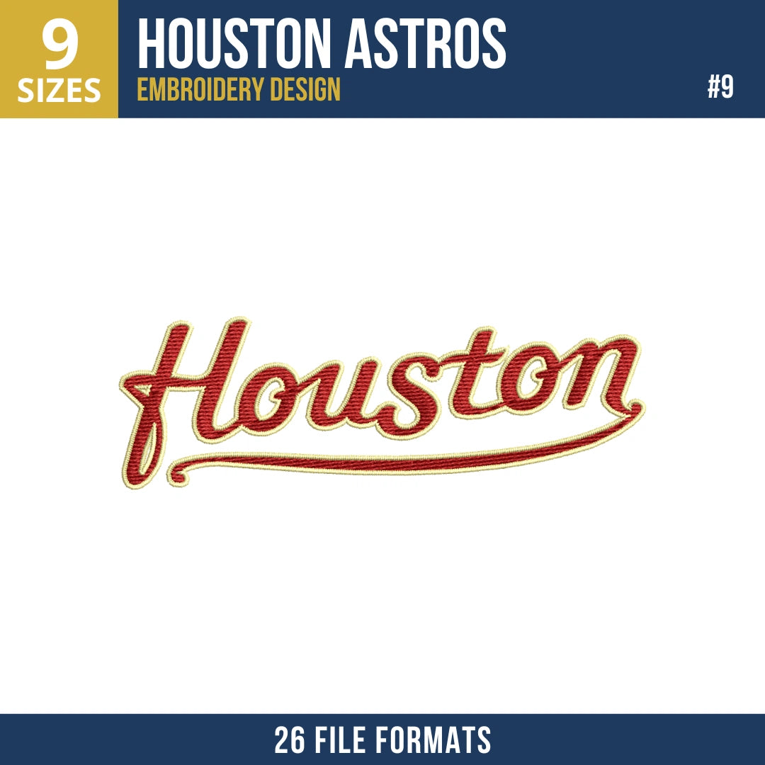 Houston Astros Embroidery Bundle | 10 MLB Designs