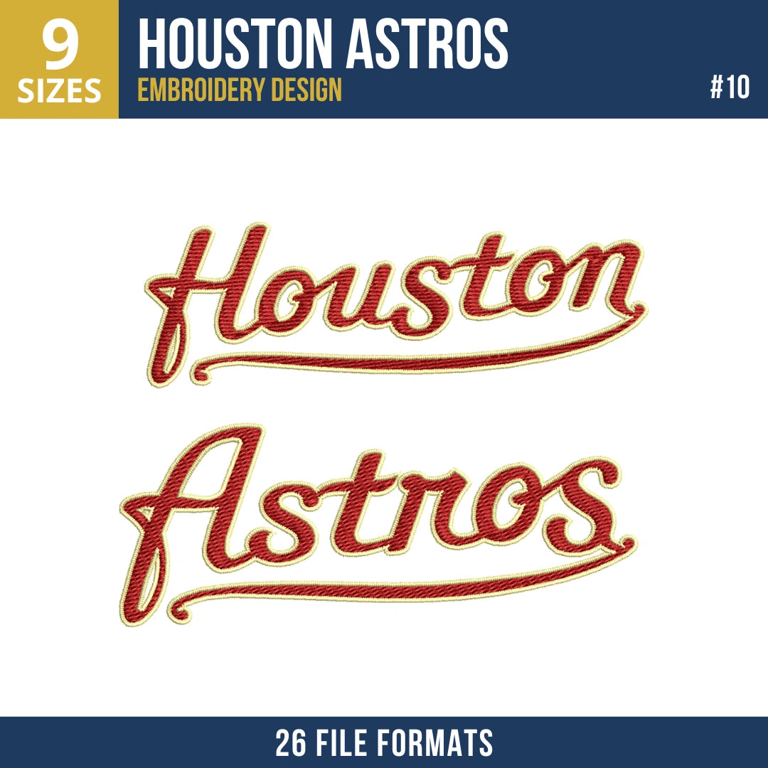 Houston Astros Embroidery Bundle | 10 MLB Designs