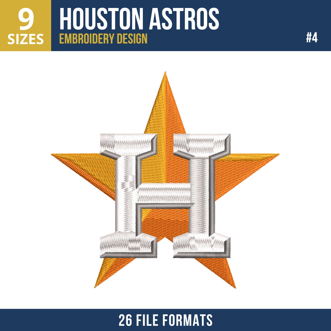 Houston Astros Embroidery Bundle | 10 MLB Designs
