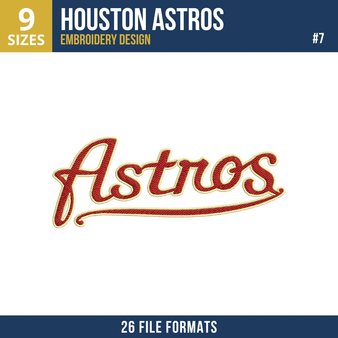 Houston Astros Embroidery Bundle | 10 MLB Designs