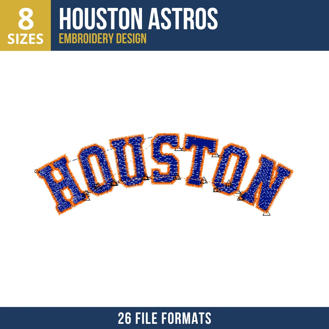 Houston Astros Arched Wordmark Embroidery Design