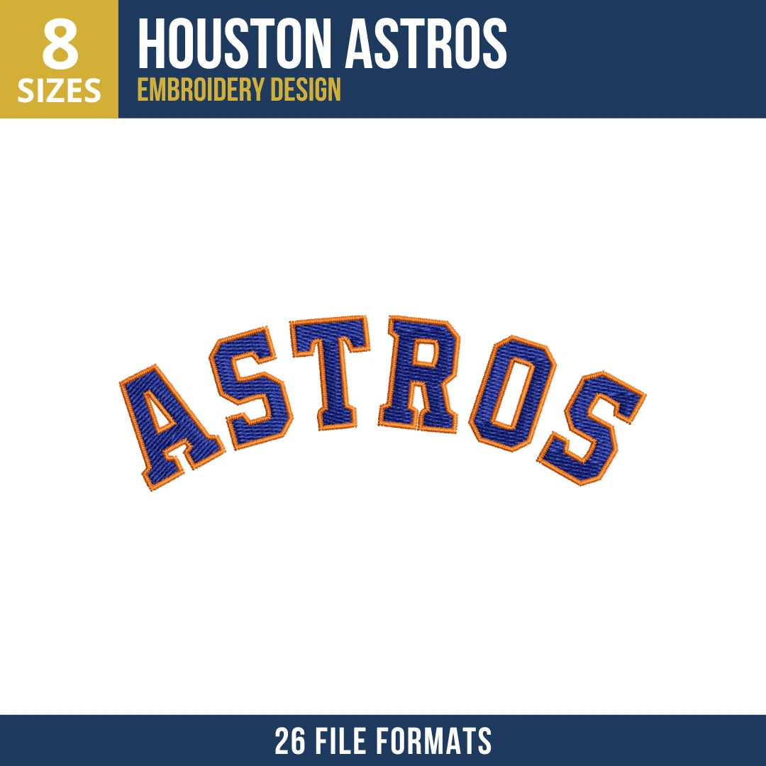 Houston Astros Arched Jersey Wordmark Embroidery Design 