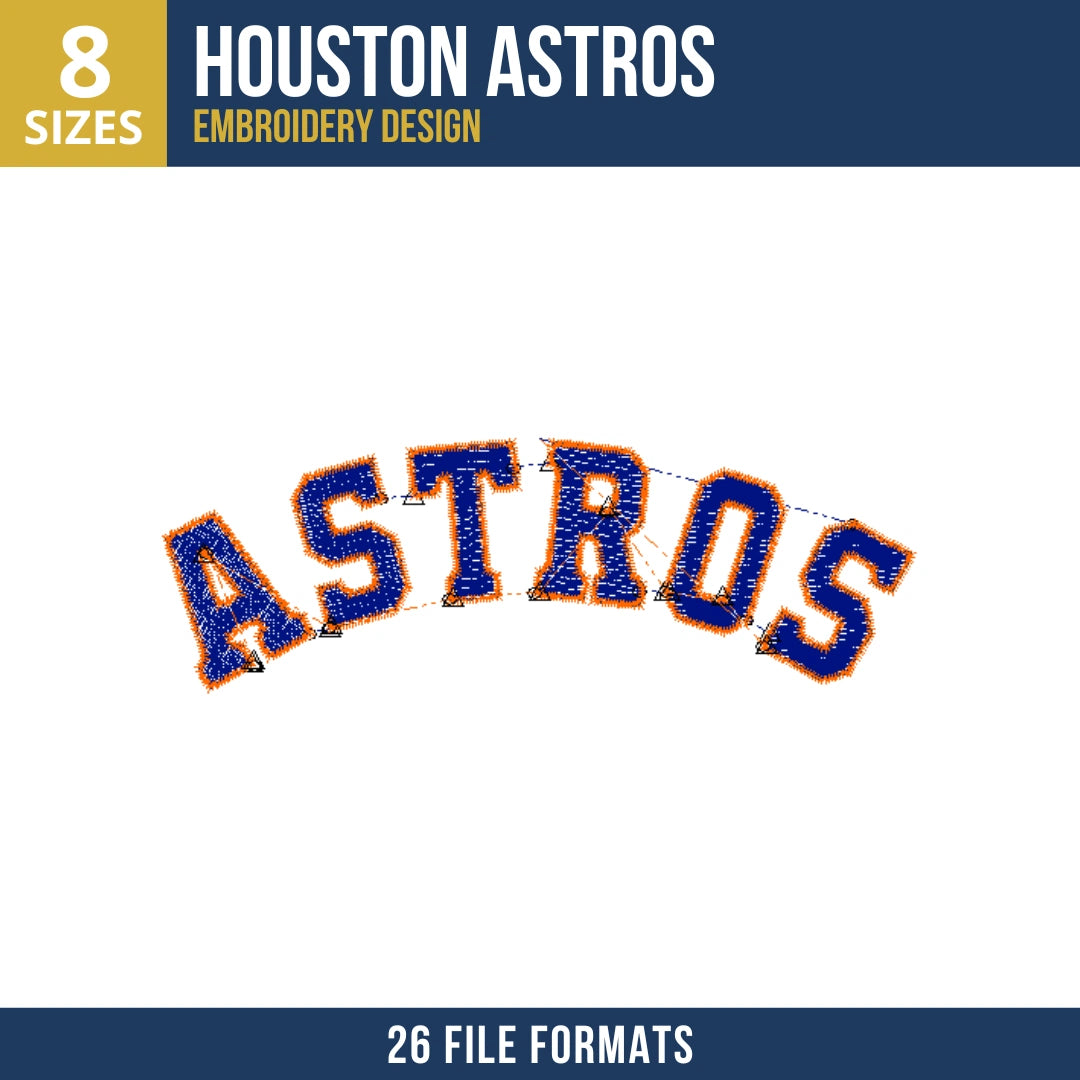 Houston Astros Arched Jersey Wordmark Embroidery Design 