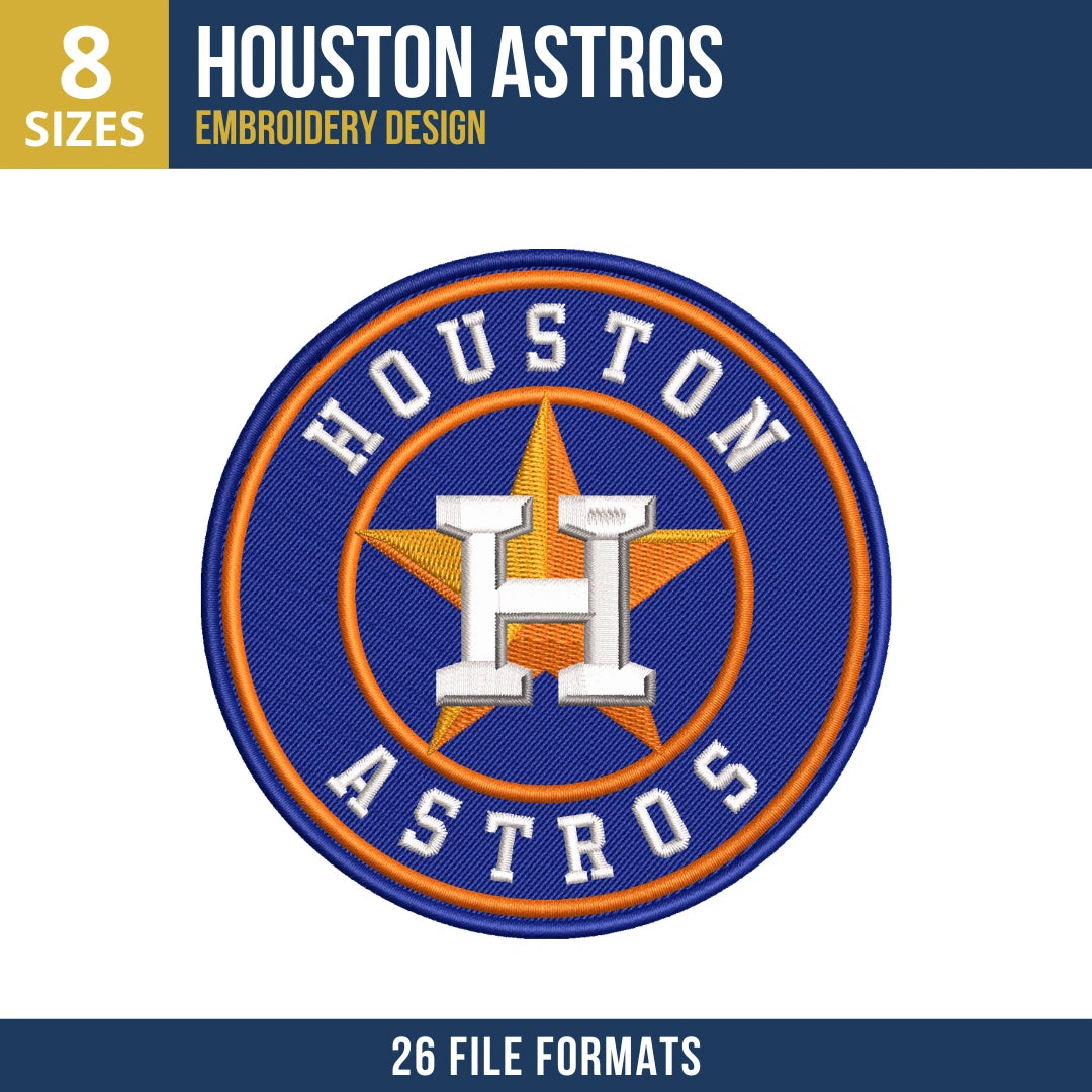 Houston Astros Circular Seal Embroidery Design