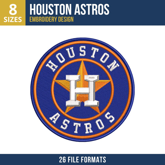 Houston Astros Circular Seal Embroidery Design