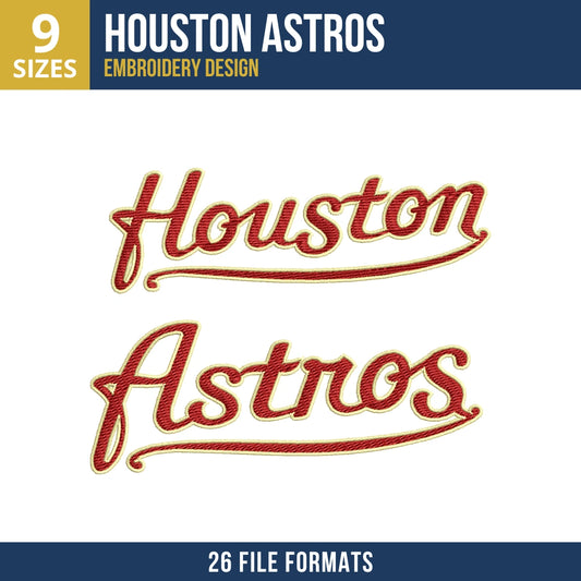 Houston Astros Throwback Combo Embroidery Design