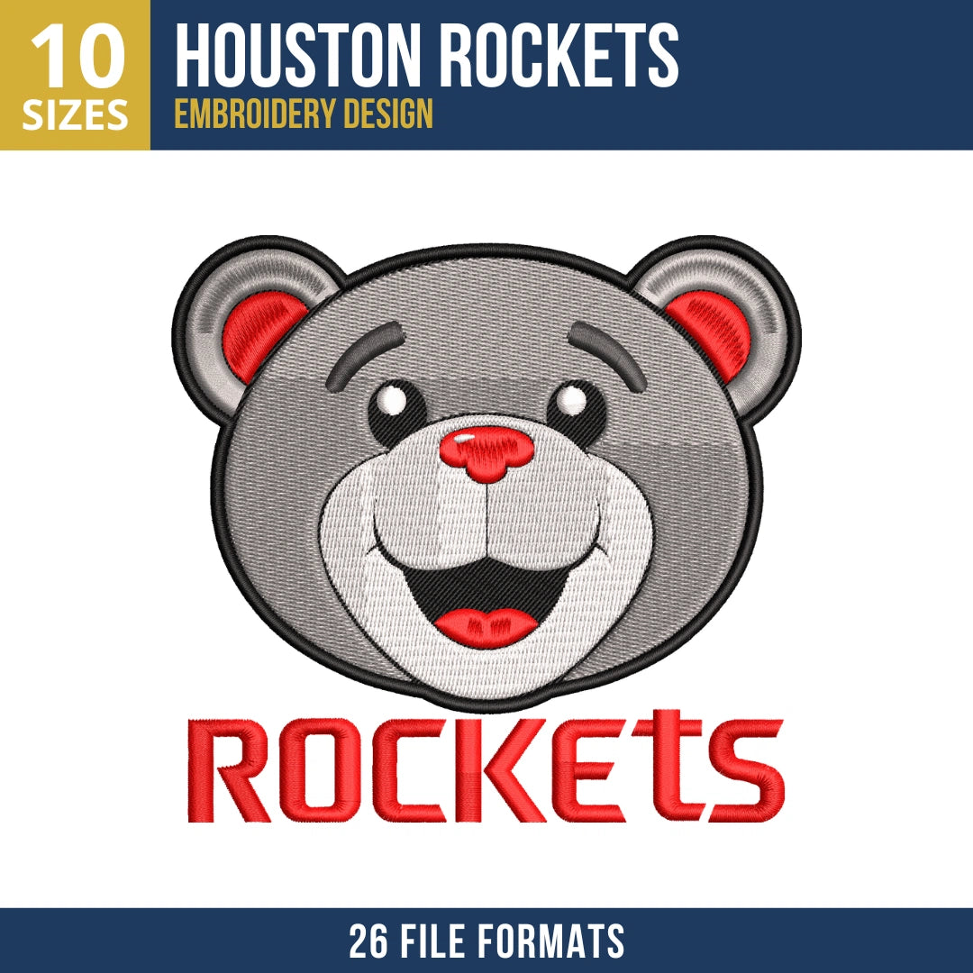 Houston Rockets Clutch Mascot Embroidery Design