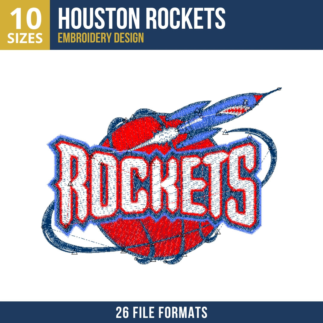 Houston Rockets Gothic Embroidery Design