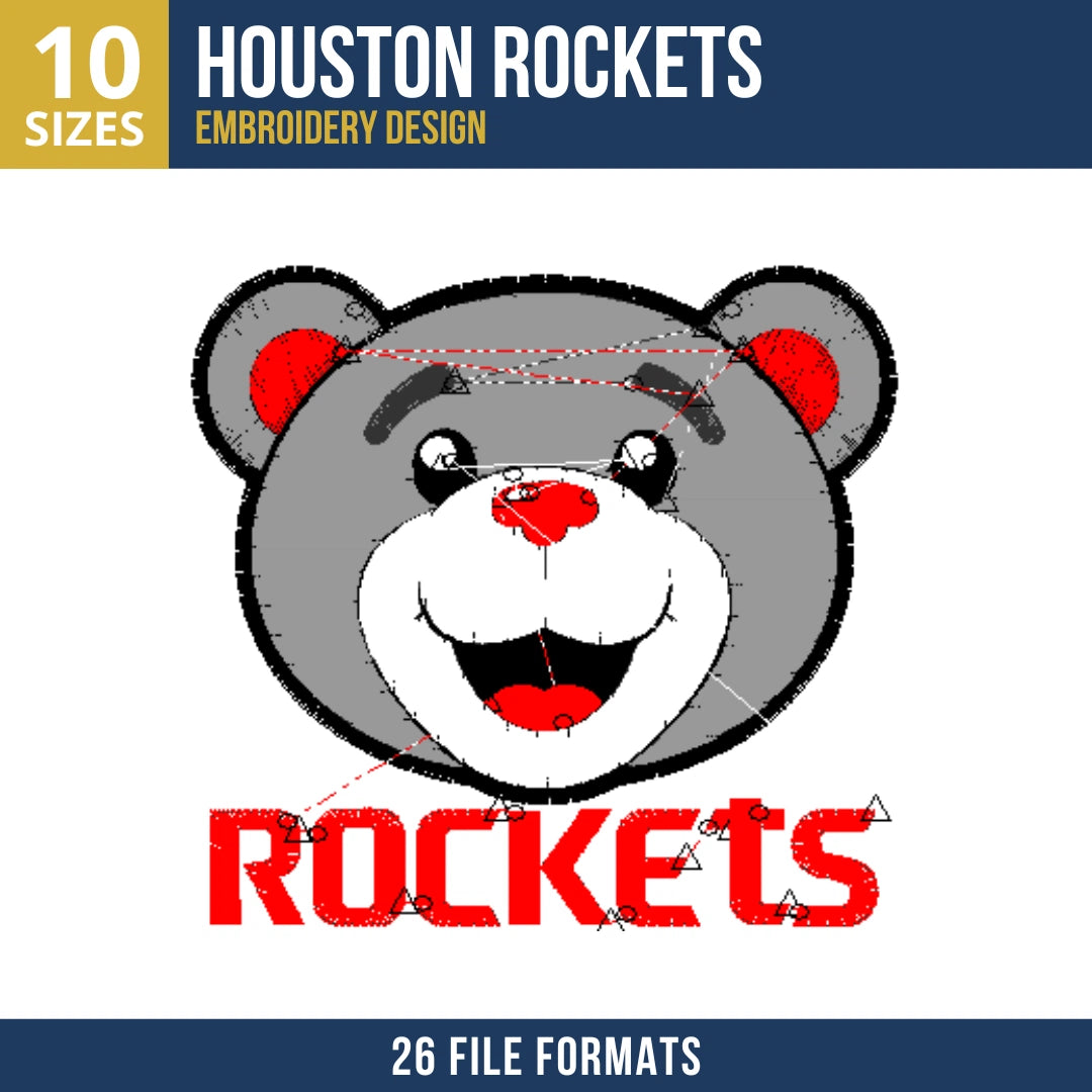 Houston Rockets Clutch Mascot Embroidery Design