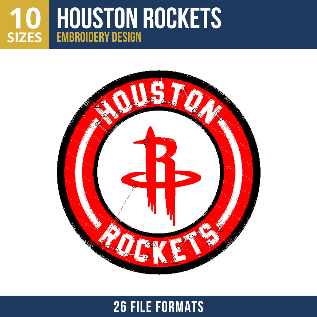 Houston Rockets Badge Embroidery Design