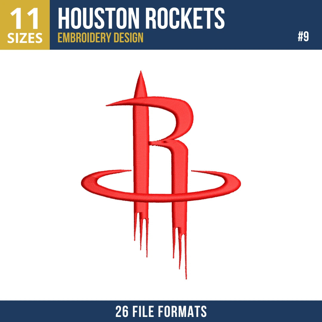Houston Rockets Embroidery Design Bundle | 9 Designs