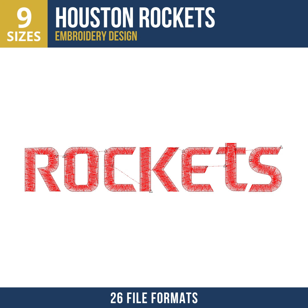 Houston Rockets ROCKETS Wordmark Embroidery Design