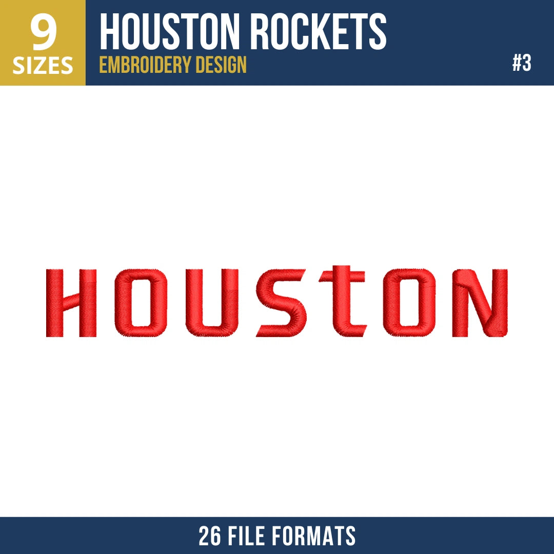 Houston Rockets Embroidery Design Bundle | 9 Designs