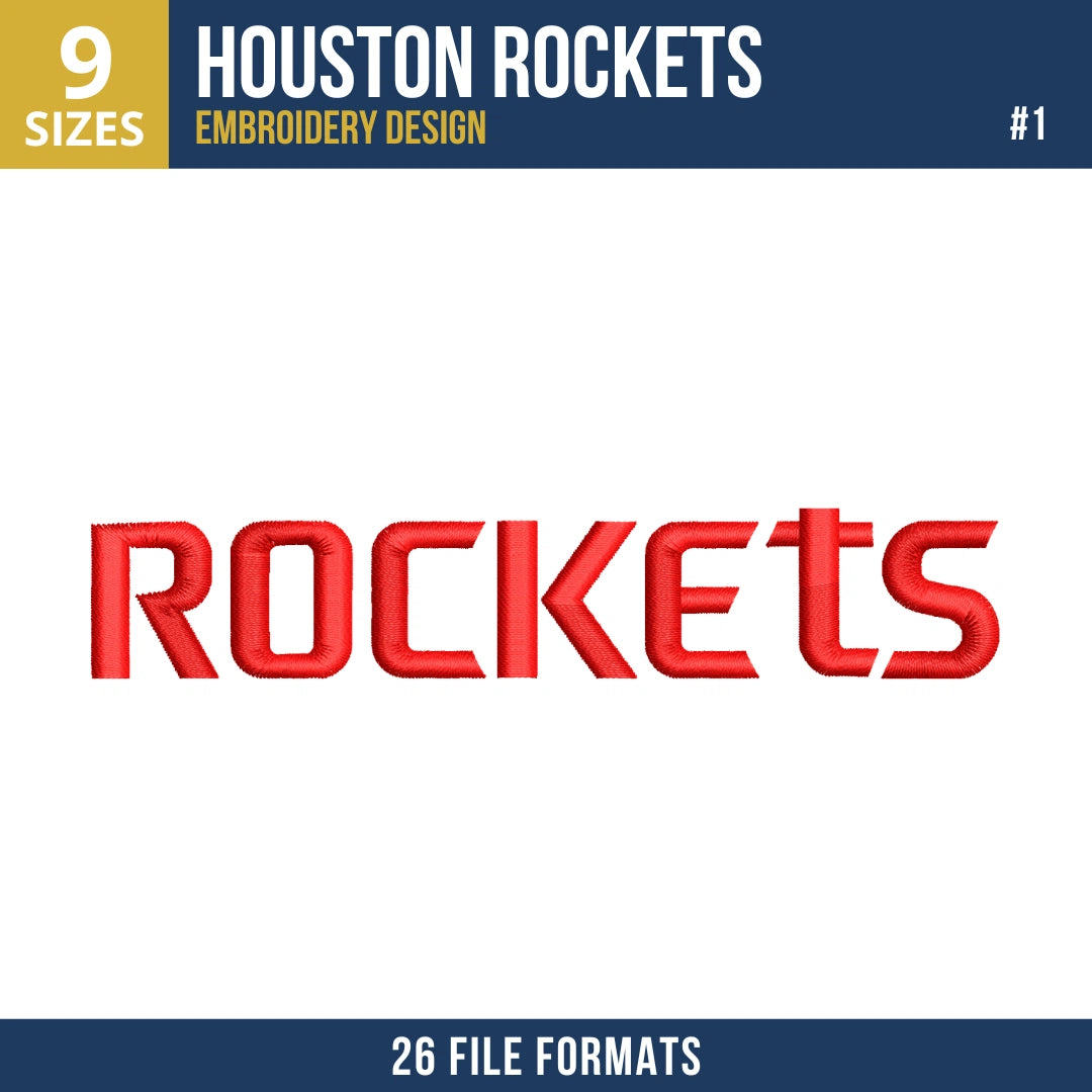 Houston Rockets Embroidery Design Bundle | 9 Designs