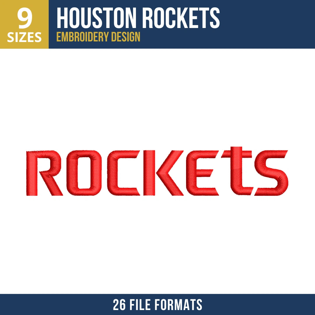 Houston Rockets ROCKETS Wordmark Embroidery Design