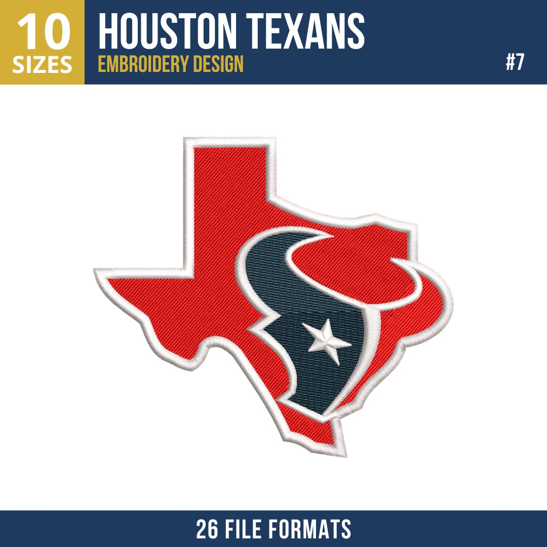 Houston Texans Embroidery Bundle 9 Designs