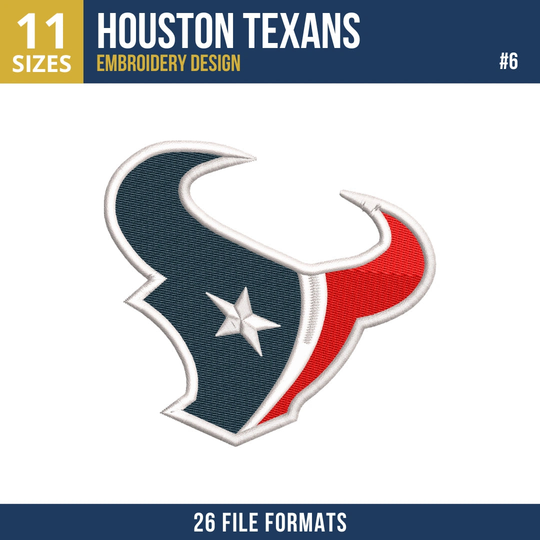 Houston Texans Embroidery Bundle 9 Designs