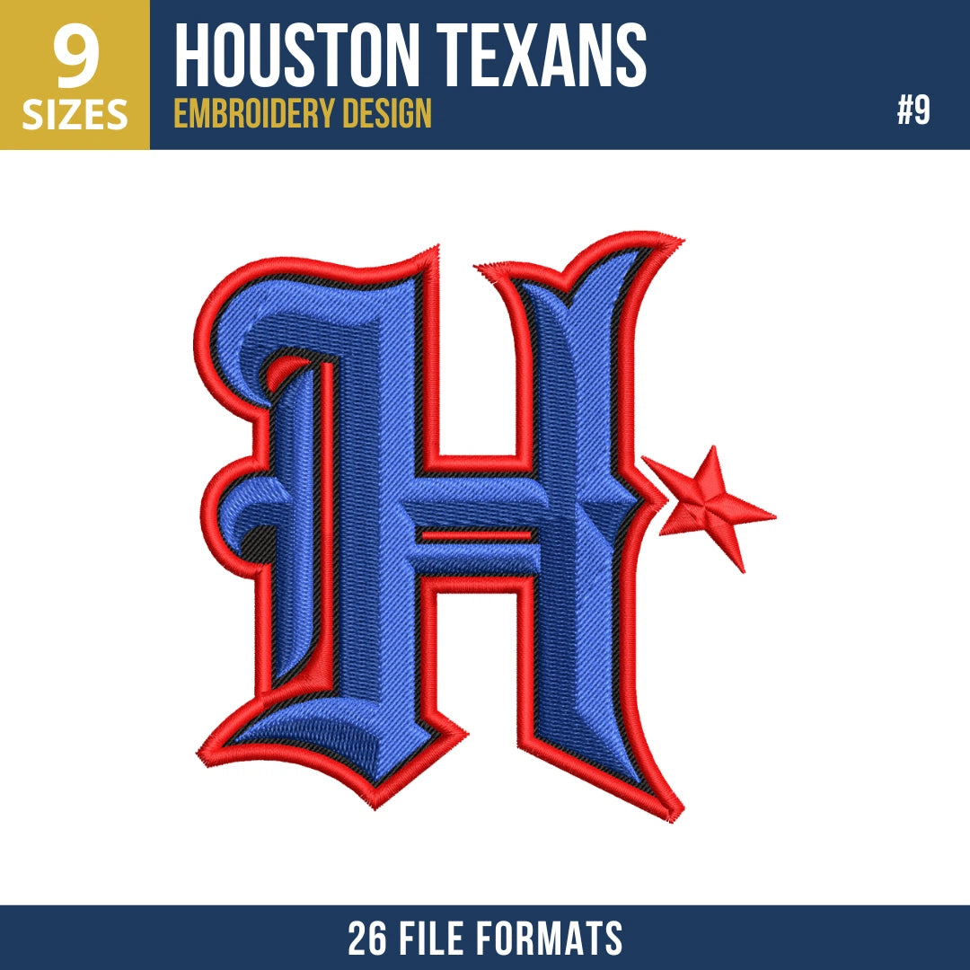Houston Texans Embroidery Bundle 9 Designs