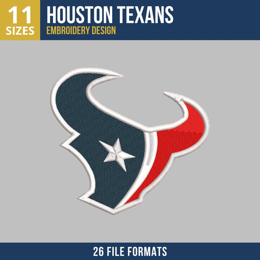 Houston Texans Primary Logo Embroidery Design