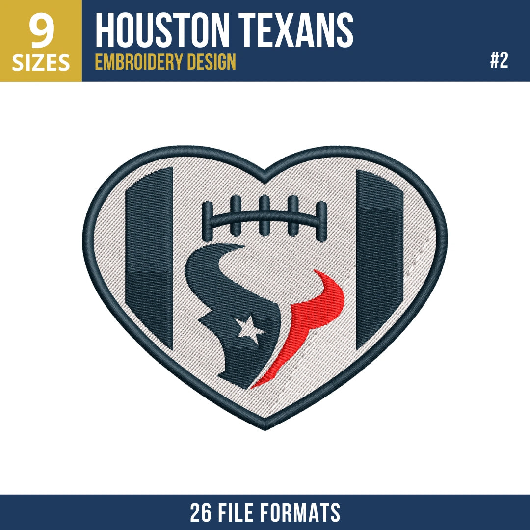 Houston Texans Embroidery Bundle 9 Designs