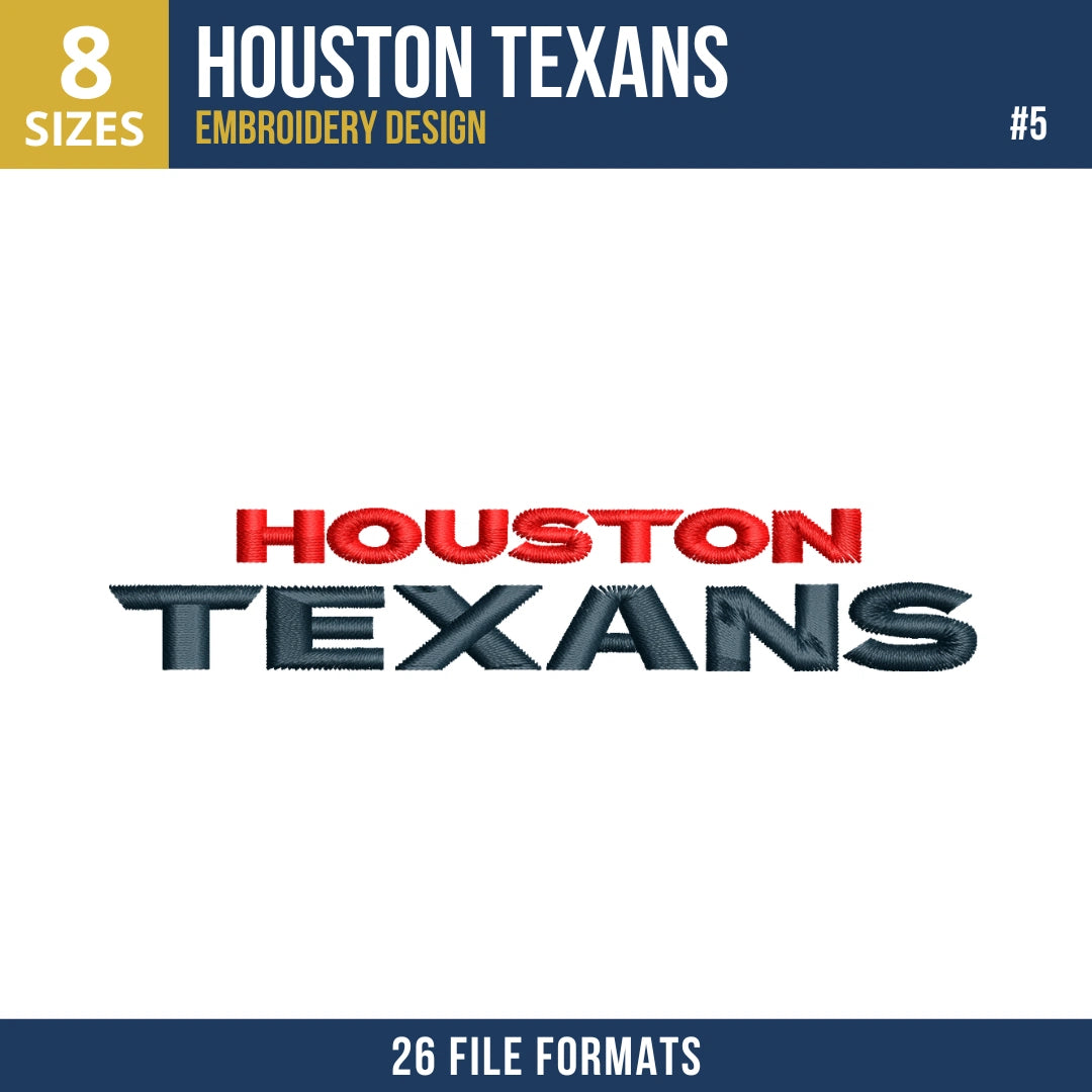Houston Texans Embroidery Bundle 9 Designs