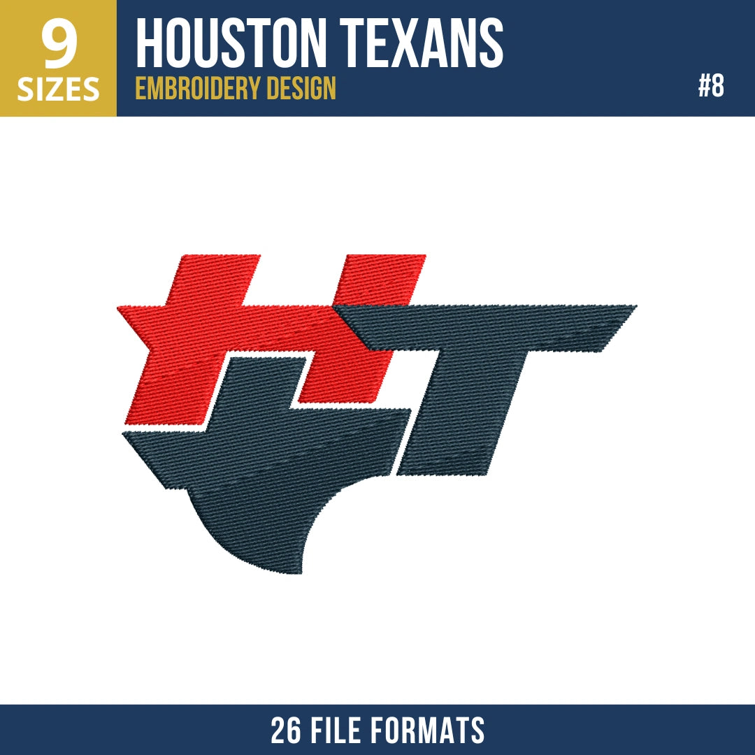 Houston Texans Embroidery Bundle 9 Designs