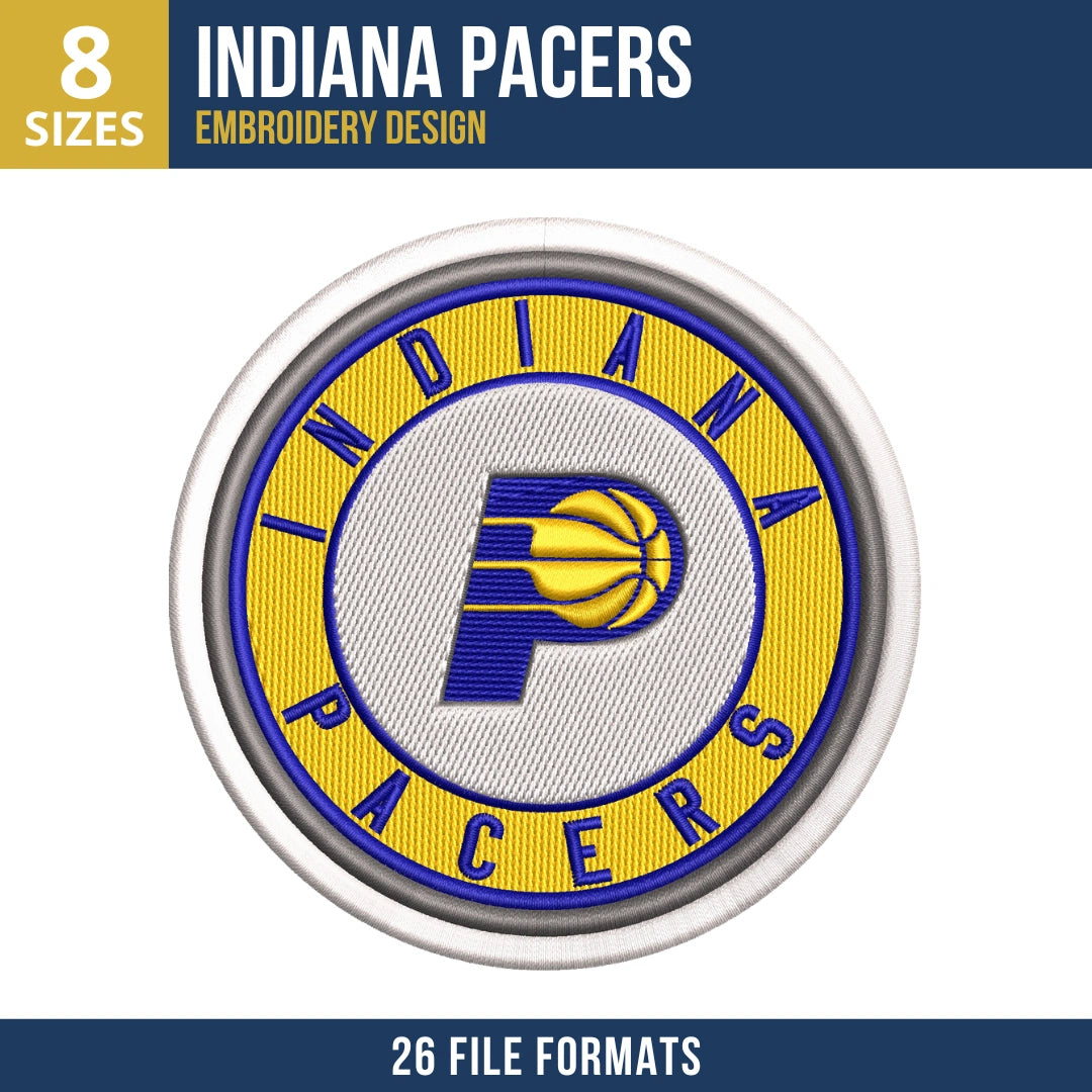 Indiana Pacers Circular P Logo Embroidery Design