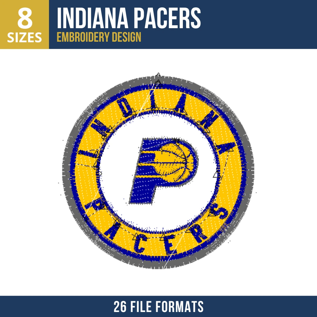 Indiana Pacers Circular P Logo Embroidery Design