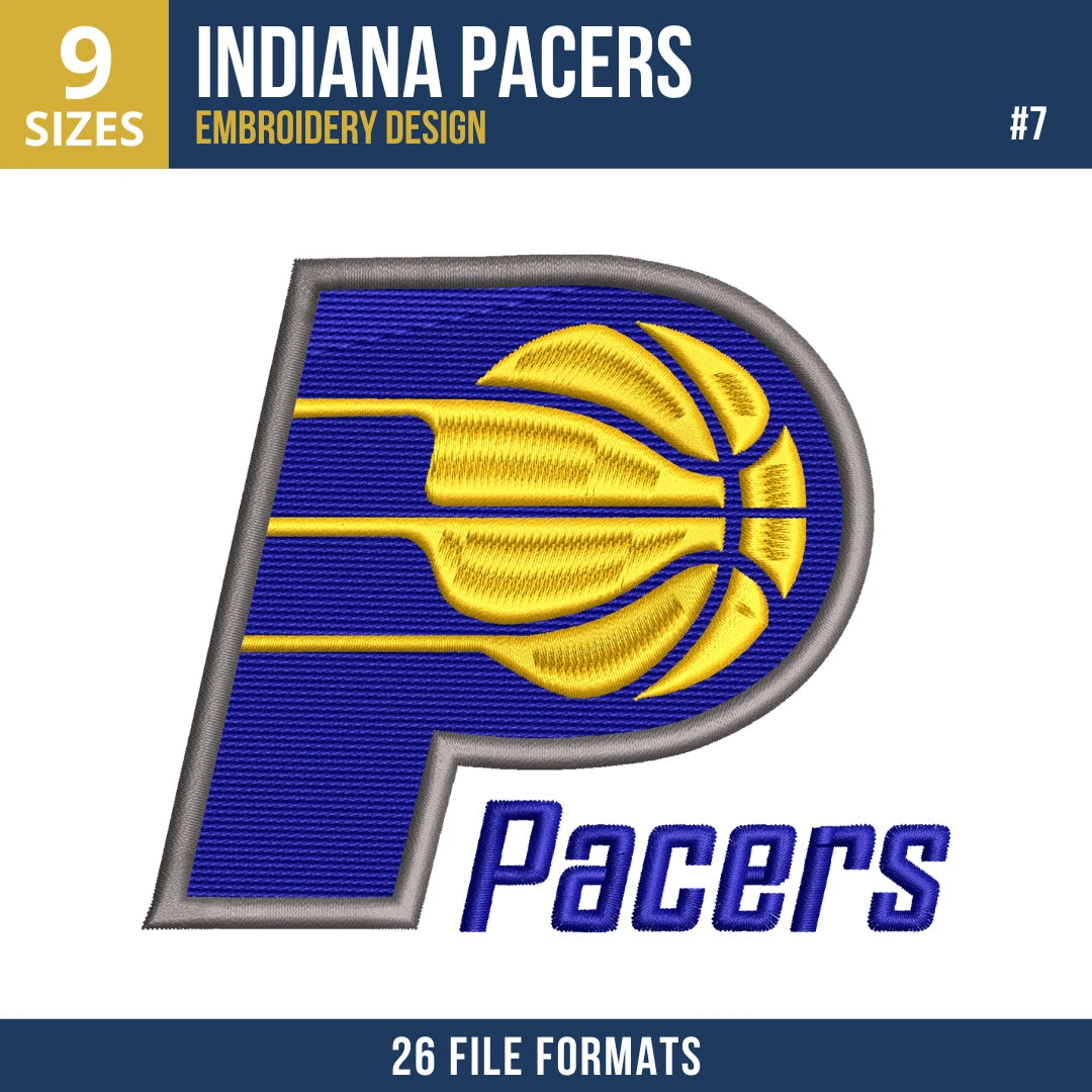 Indiana Pacers Embroidery Design Bundle | 8 Designs