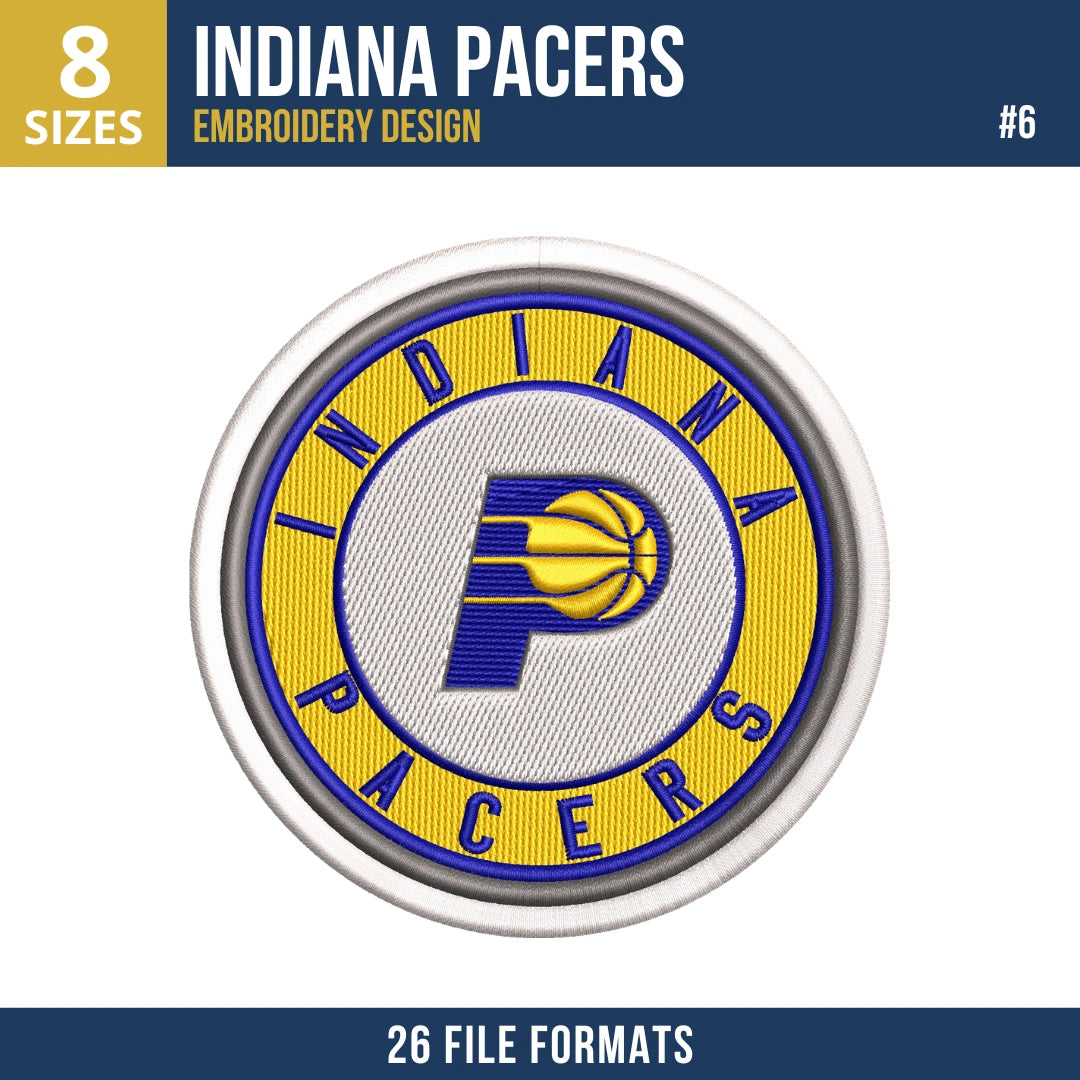 Indiana Pacers Embroidery Design Bundle | 8 Designs