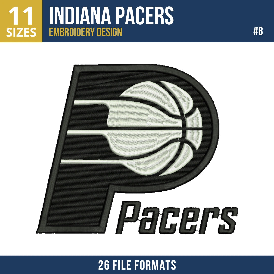 Indiana Pacers Embroidery Design Bundle | 8 Designs