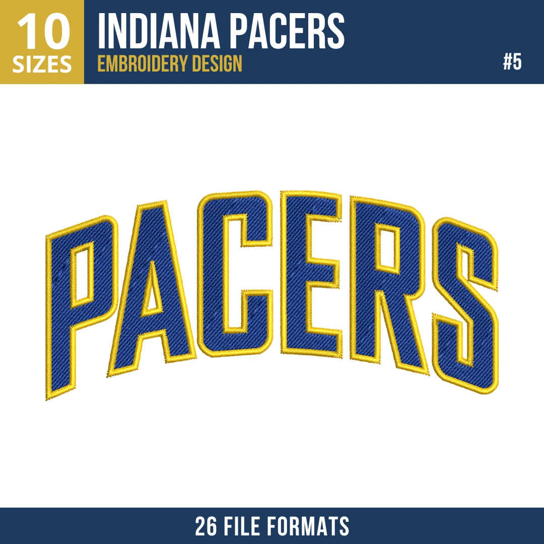 Indiana Pacers Embroidery Design Bundle | 8 Designs