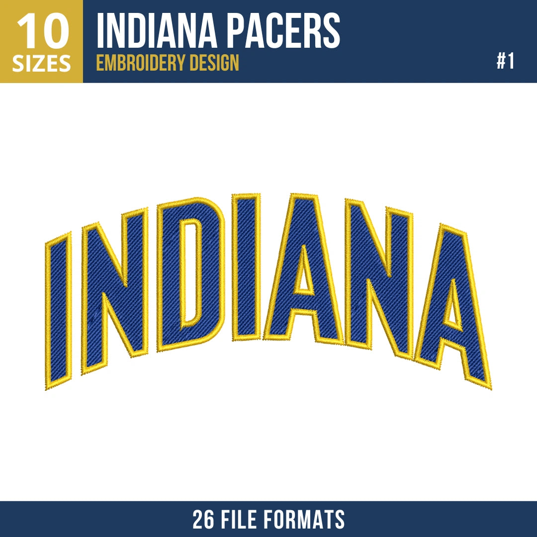 Indiana Pacers Embroidery Design Bundle | 8 Designs