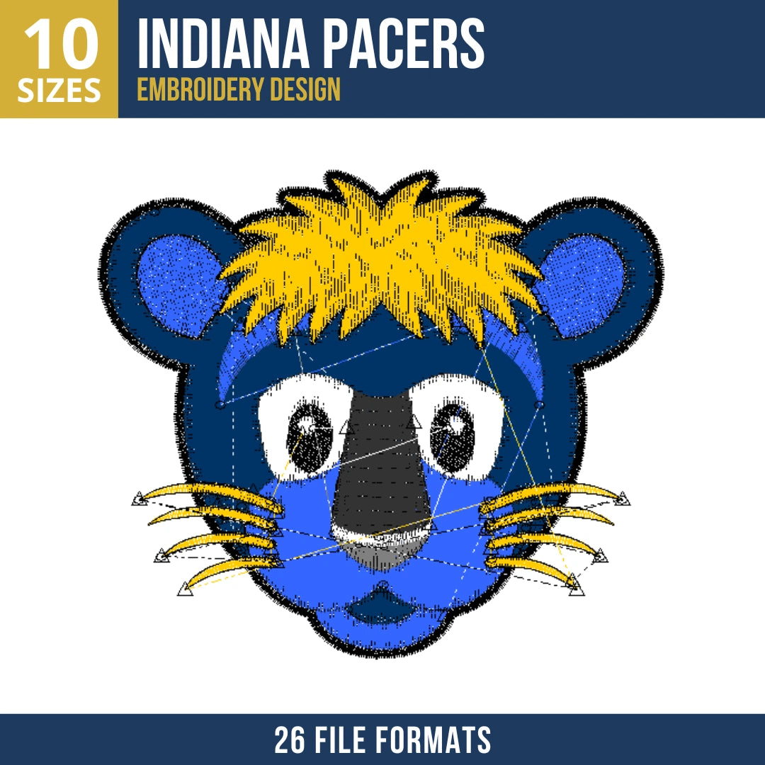 Indiana Pacers  Boomer Mascot Embroidery Design