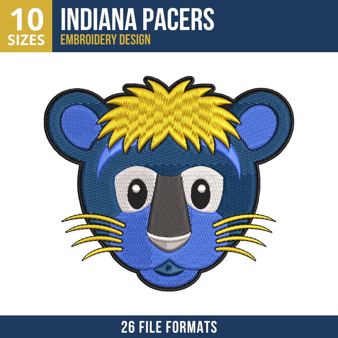 Indiana Pacers  Boomer Mascot Embroidery Design