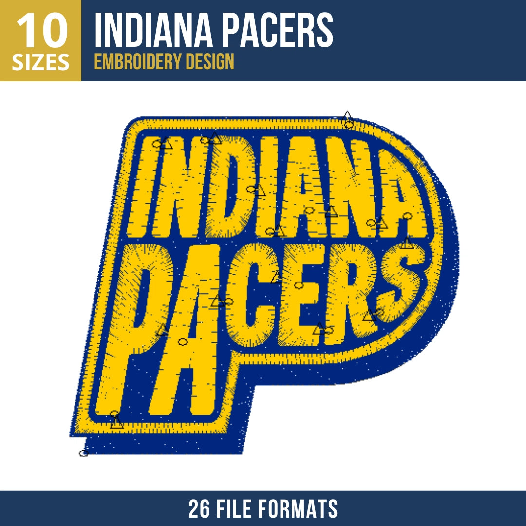 Indiana Pacers P Lockup Embroidery Design