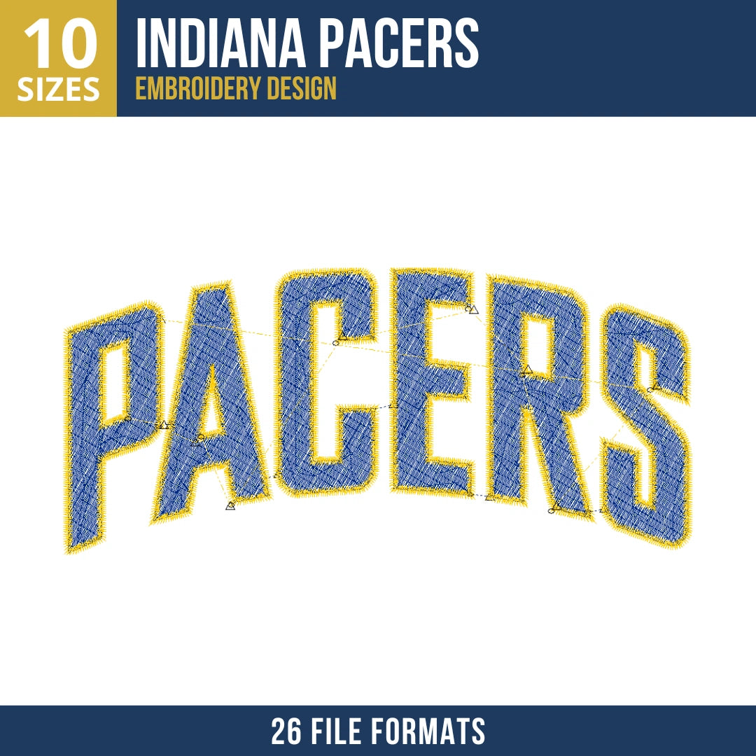 Indiana Pacers PACERS Wordmark Embroidery Design