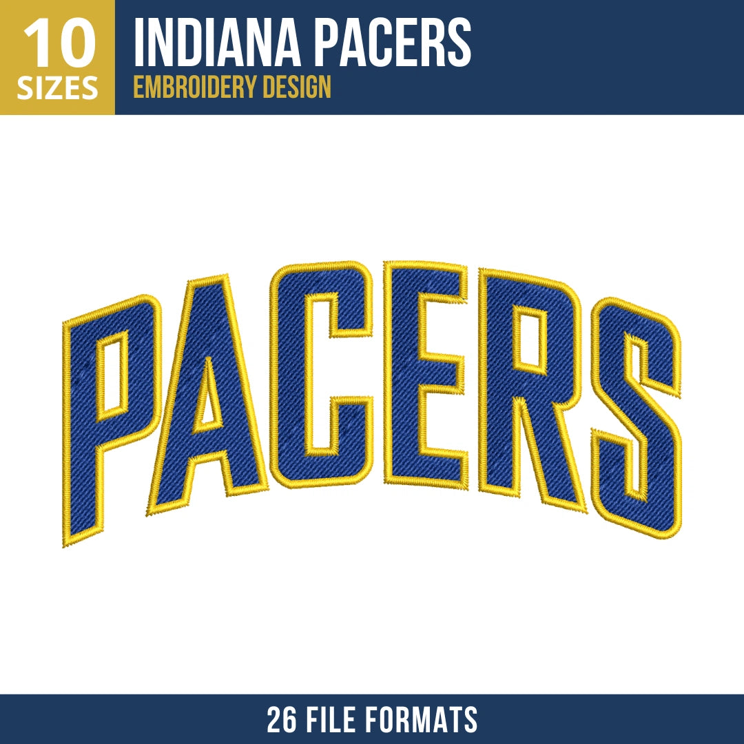 Indiana Pacers PACERS Wordmark Embroidery Design