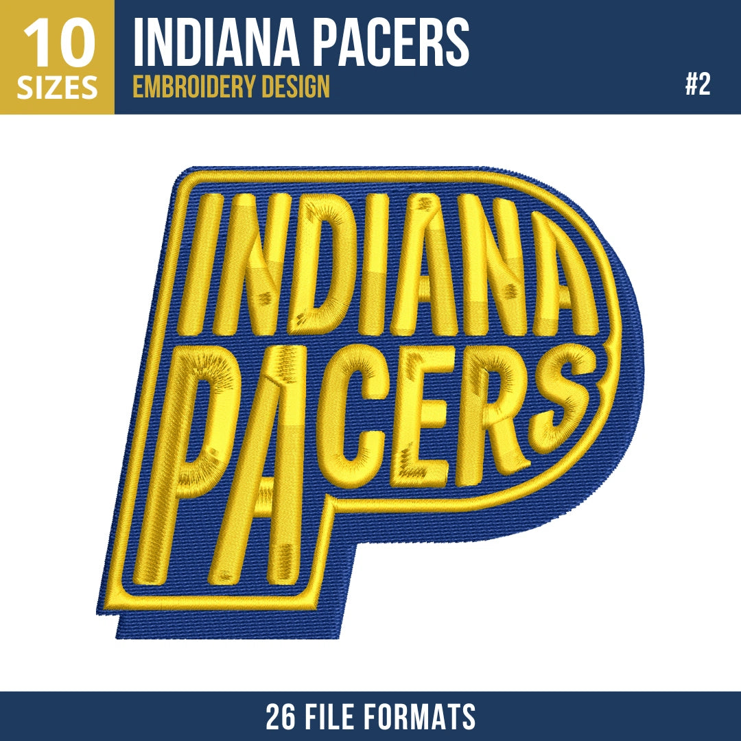 Indiana Pacers Embroidery Design Bundle | 8 Designs