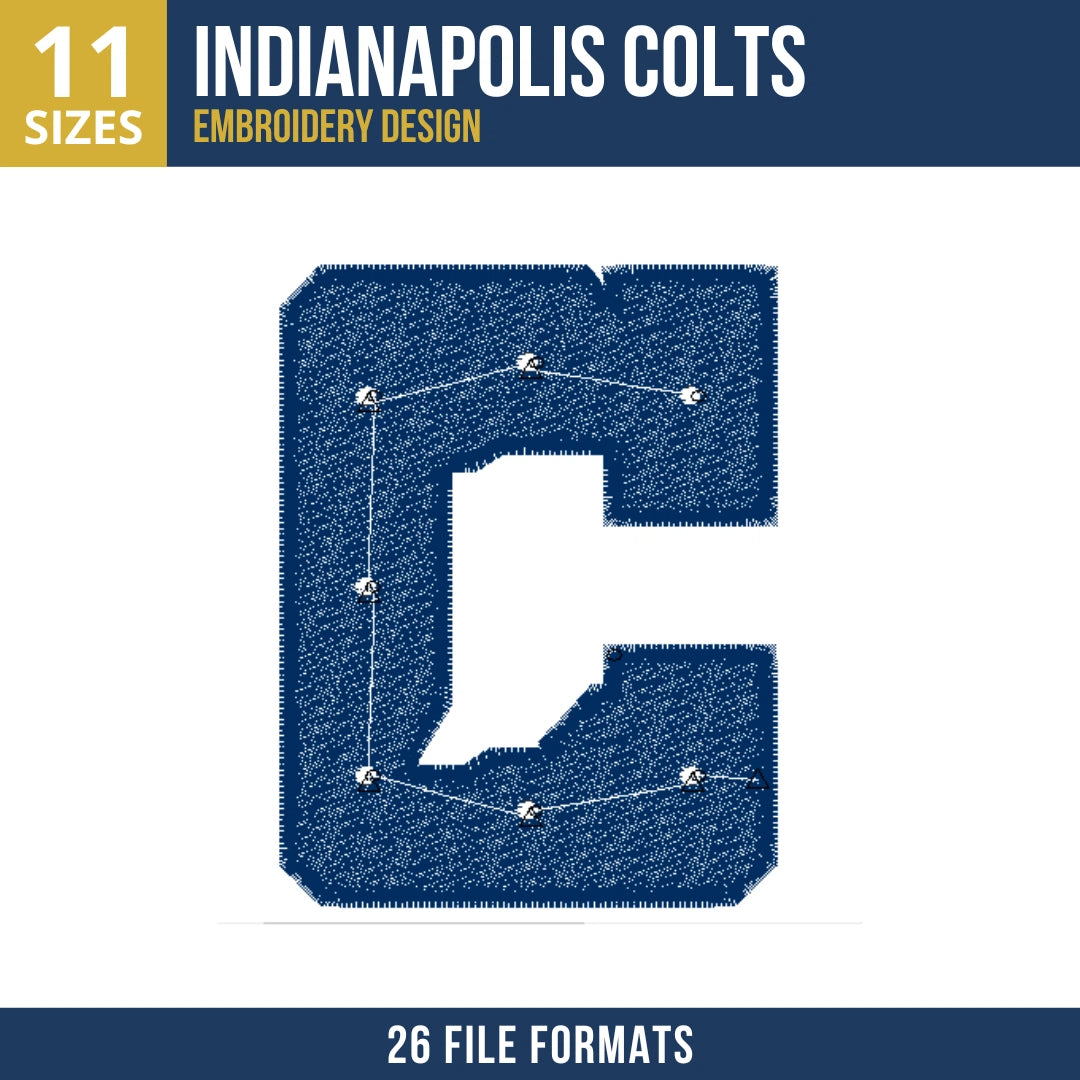 Indianapolis Colts C Letterform Embroidery Design