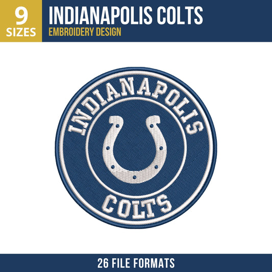 Indianapolis Colts Circle Badge Embroidery Design