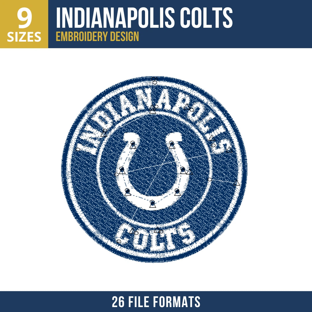 Indianapolis Colts Circle Badge Embroidery Design