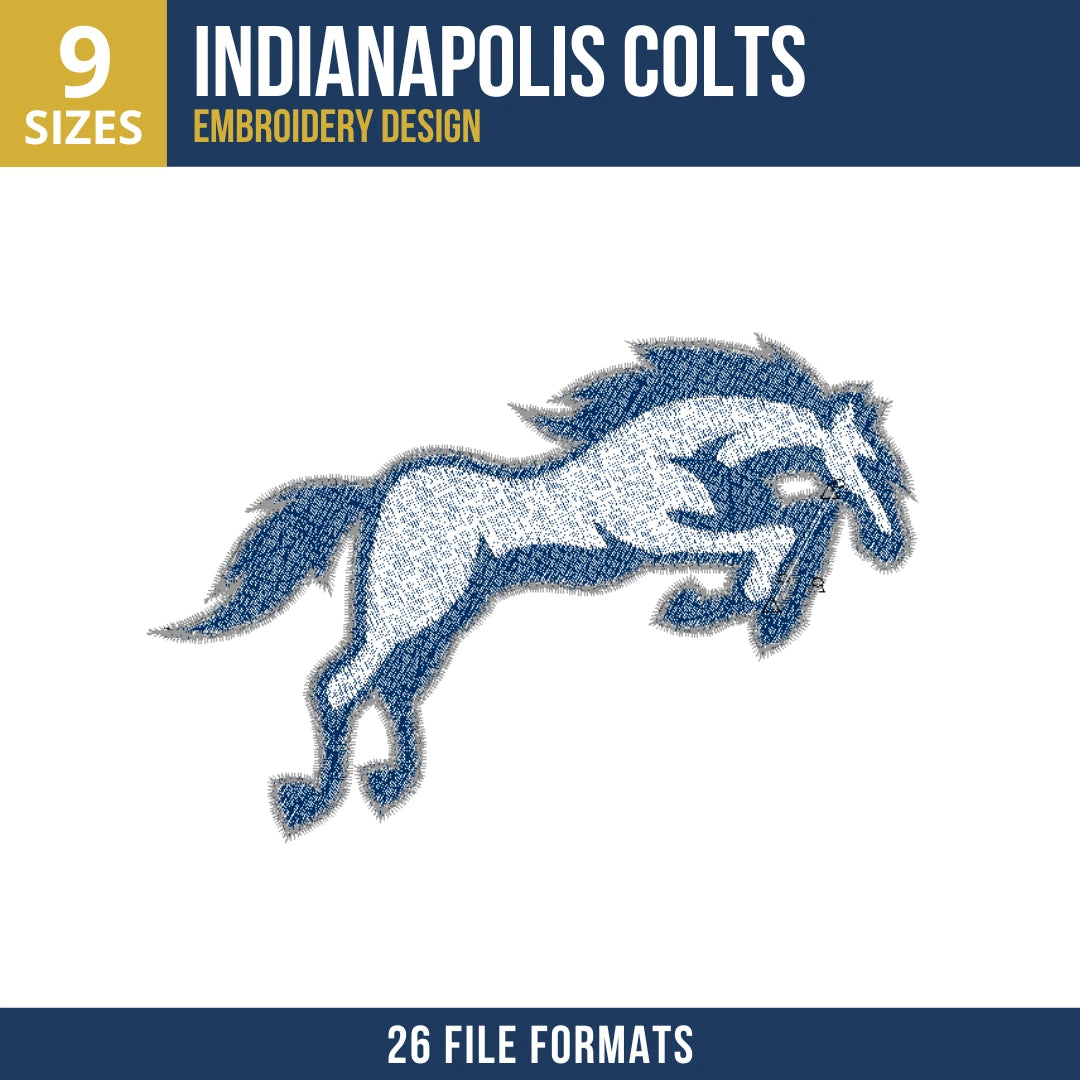 Indianapolis Colts Leaping Colt Mascot Embroidery Design