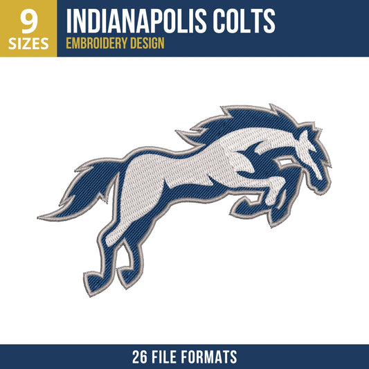 Indianapolis Colts Leaping Colt Mascot Embroidery Design