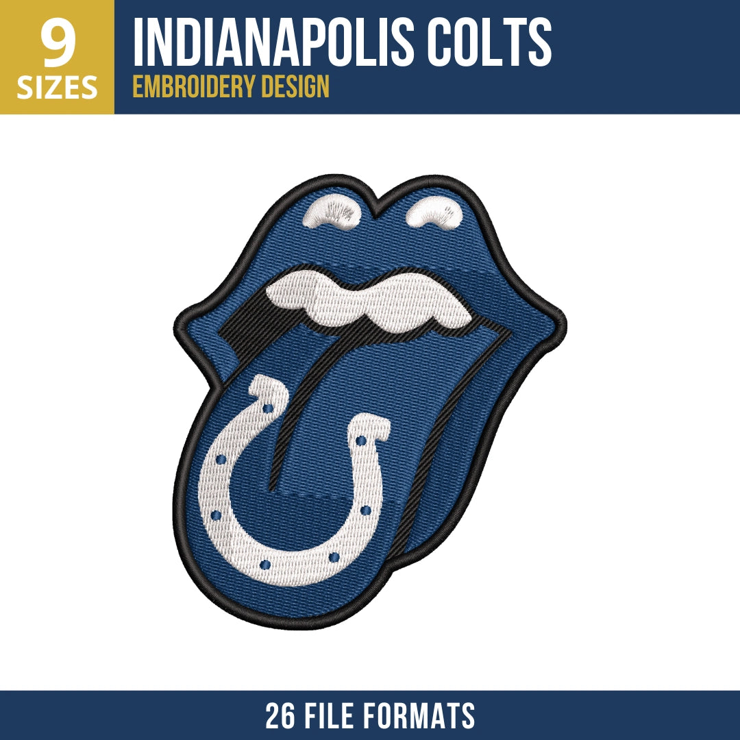 Indianapolis Colts Lips Tongue Logo Embroidery Design 