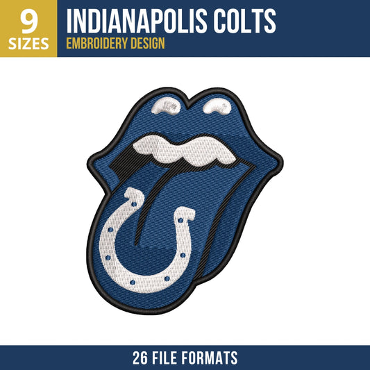 Indianapolis Colts Lips Tongue Logo Embroidery Design 