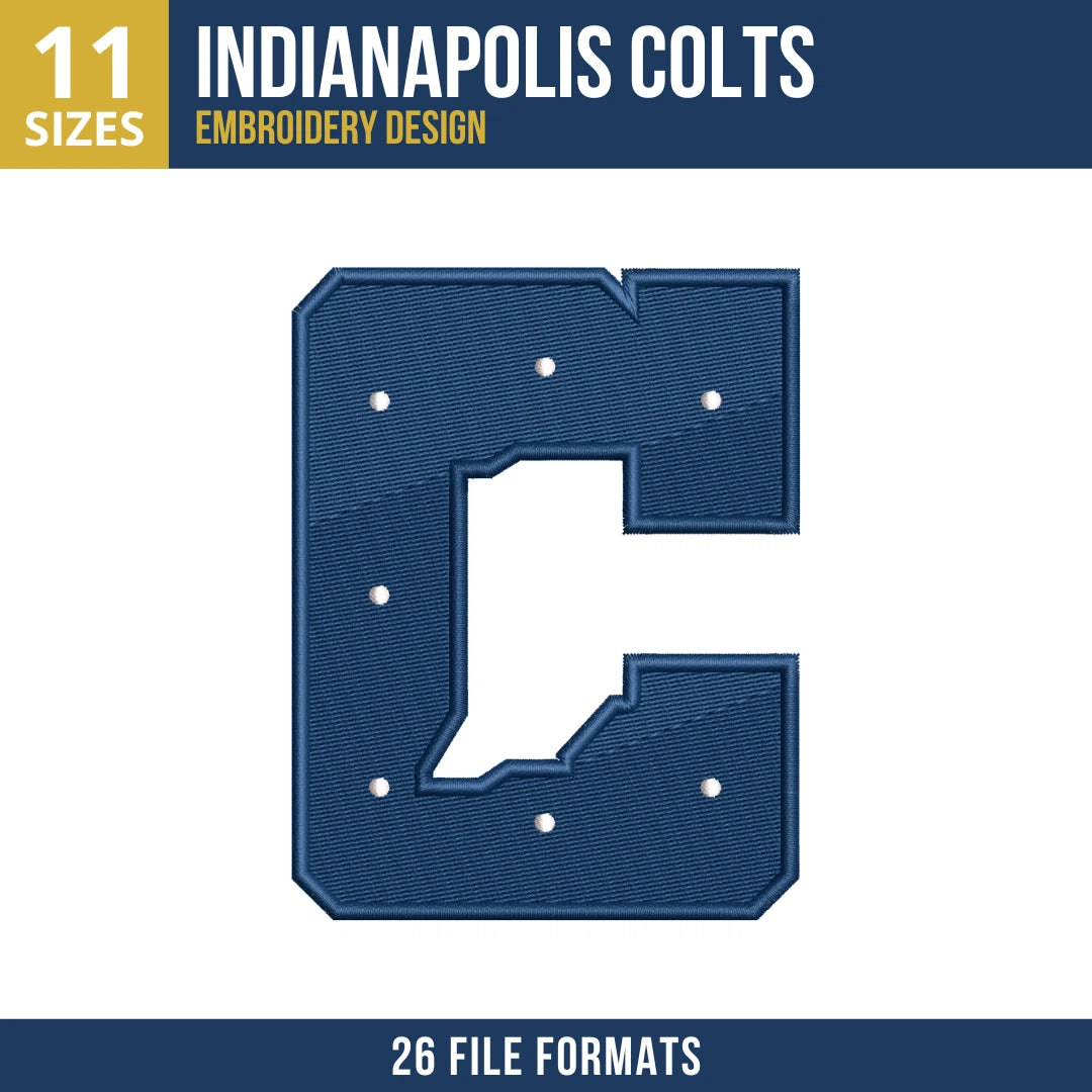 Indianapolis Colts C Letterform Embroidery Design