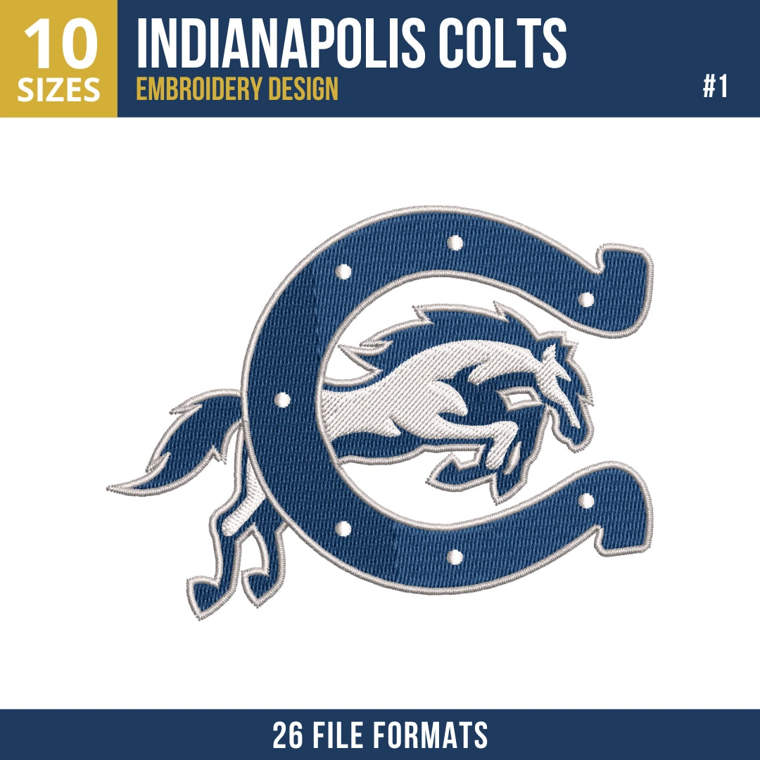 Indianapolis Colts Embroidery Bundle 8 Designs NFL