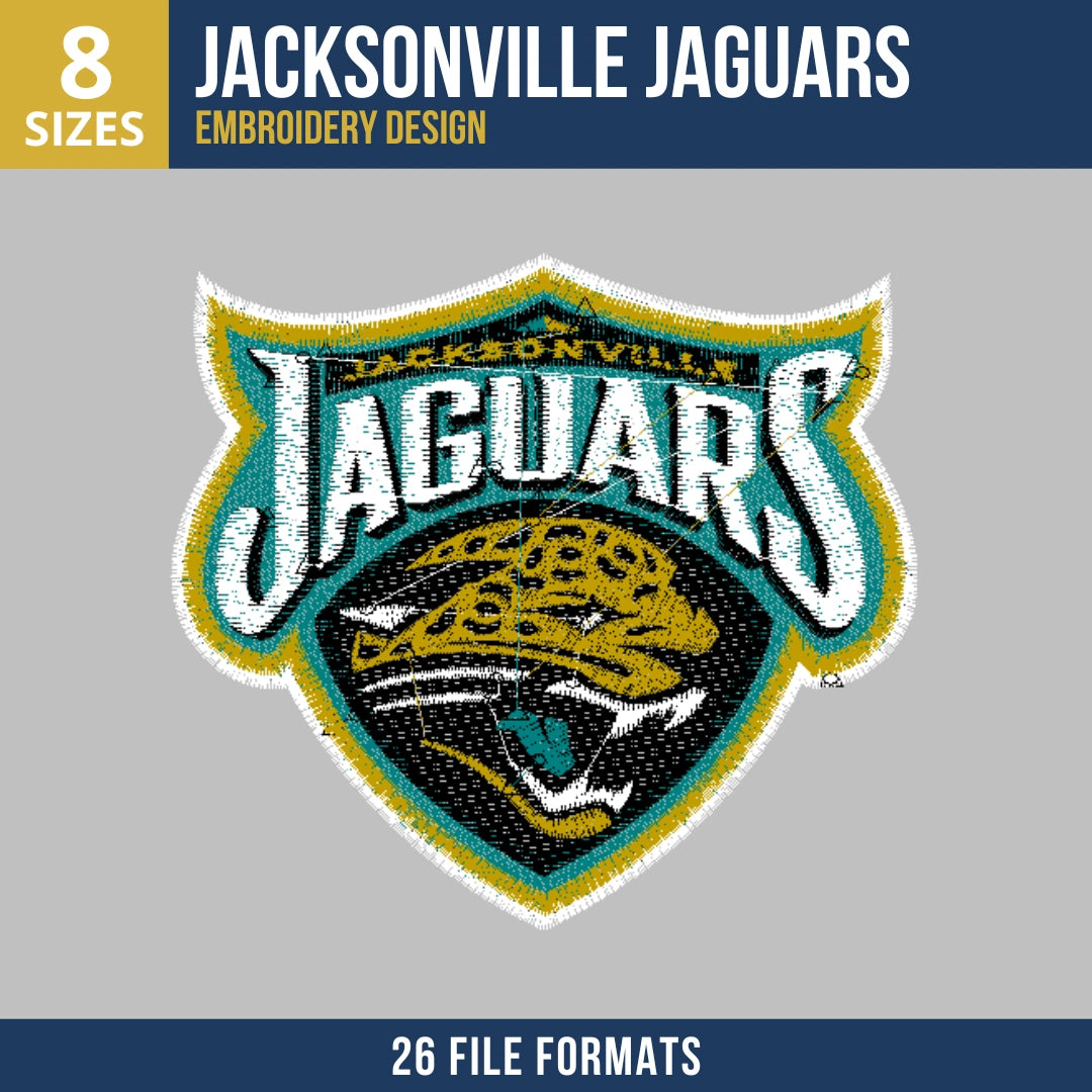 Jacksonville Jaguars Full Shield Crest Embroidery Design